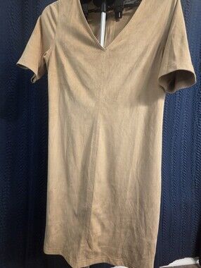 Tommy Bahama Short Sleeve Shift Dress Faux Suede Medium